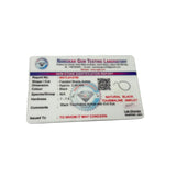 GEM TESTING LABORATORY certification report for black tourmaline with evil eye anklet on a white background