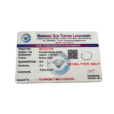 Gemstone identification report from for pyrite anklet on a white background