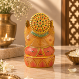 World of Oorja Yellow Quartz Ganesha Idol – 22K Gold Hand-Painted (704g)