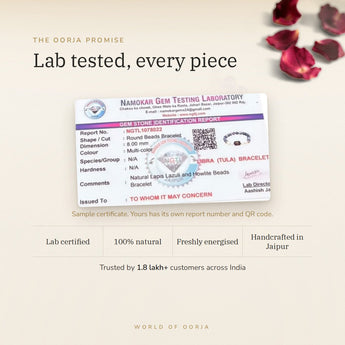 Libra Zodiac Bracelet lab certificate with QR code – The Oorja promise