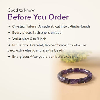 Amethyst Cylinder Bracelet – good to know before you order