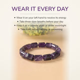 How to wear your Amethyst Cylinder Bracelet
