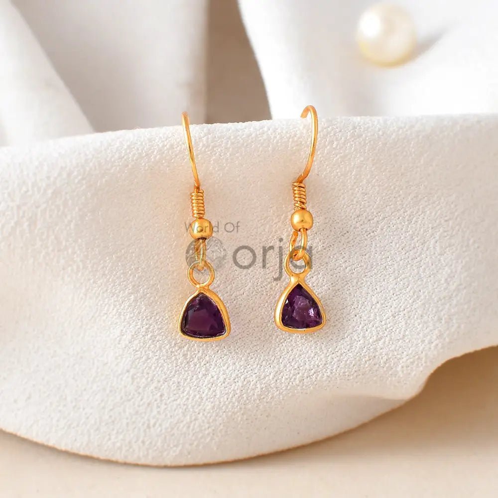 Amethyst Hanging Earring - WorldOfOorja