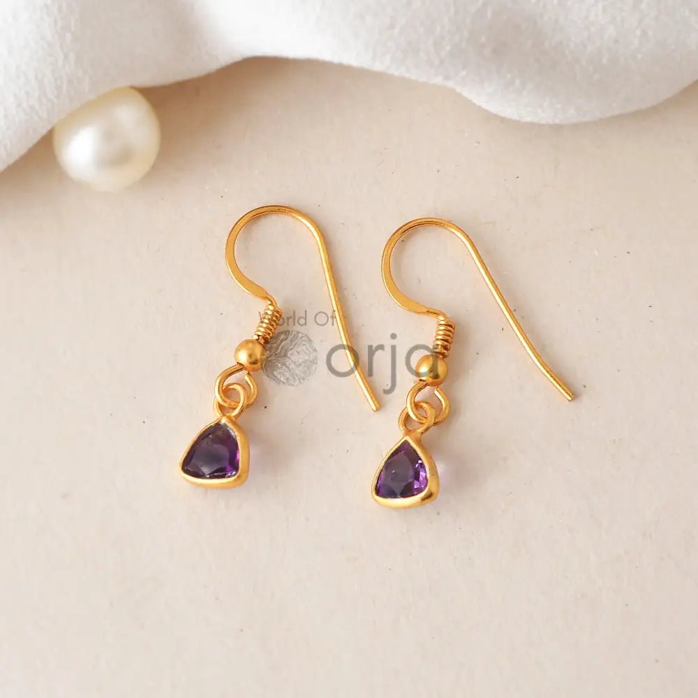 Amethyst Hanging Earring - WorldOfOorja