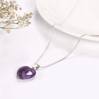 Amethyst Heart Pendant - WorldOfOorja