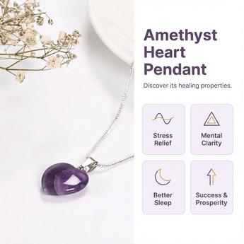 Amethyst Heart Pendant - WorldOfOorja