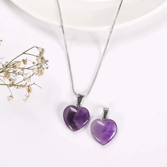 Amethyst Heart Pendant - WorldOfOorja