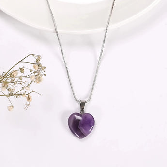 Amethyst Heart Pendant - WorldOfOorja