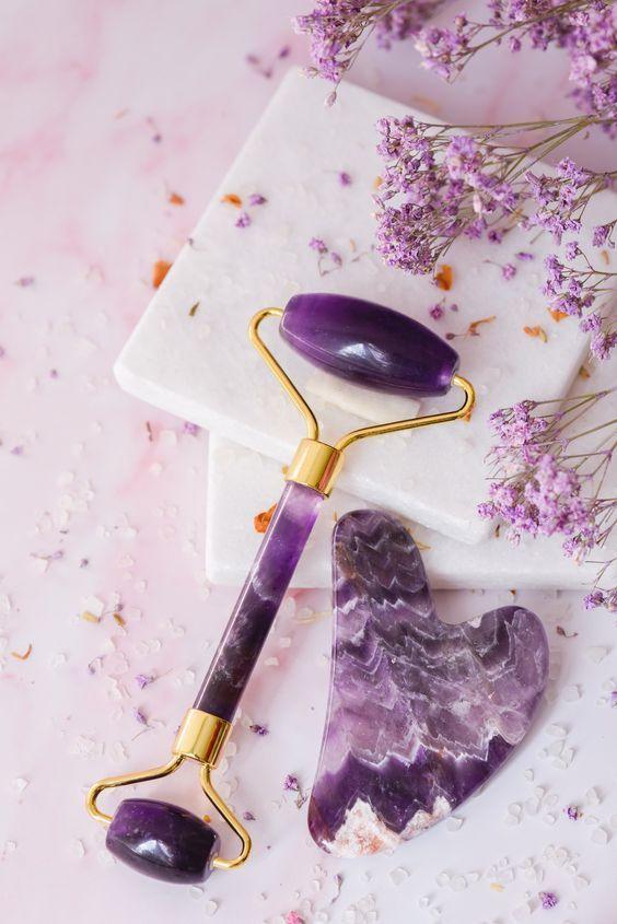 Amethyst Roller & Gua Sha Combo - WorldOfOorja