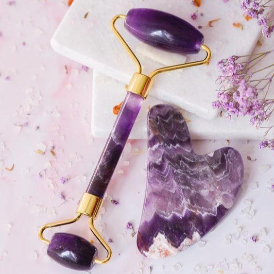 Amethyst Roller & Gua Sha Combo - WorldOfOorja