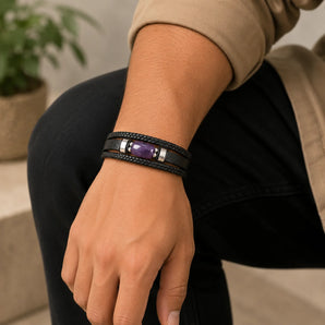 Amethyst Leather Bracelet – image 3