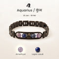 Aquarius zodiac bracelet with Amethyst and Lapis Lazuli – Kumbh rashi crystal bracelet