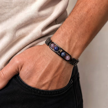 Wearing the Aquarius zodiac bracelet on the wrist