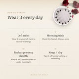 How to wear your Silver Plated Karungali Bracelet – left wrist, morning wish, recharge on selenite or moonlight