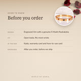 Om 5 Mukhi Rudraksha Kada – before you order: size, what is in the box, energised after order