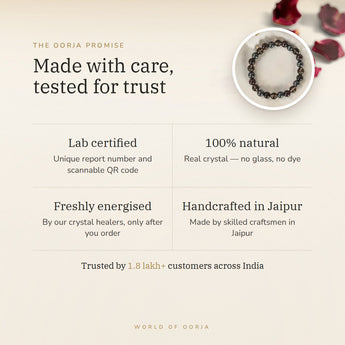 The Oorja promise – Mulank 8 Bracelet, lab certified and energised after you order