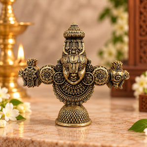 Tirupati Balaji face idol in Panchdhatu gold finish
