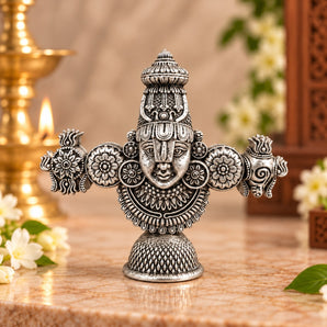 Tirupati Balaji face idol in silver plated finish