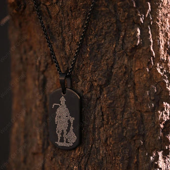 Black Hanuman Chalisa Protection Pendant - WorldOfOorja