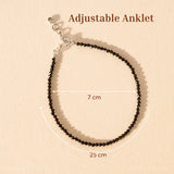 Black Spinel Anklet - WorldOfOorja