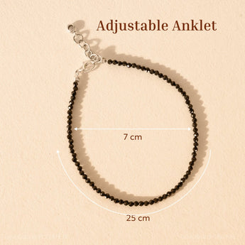 Black Spinel Anklet - WorldOfOorja