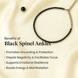 Black Spinel Anklet - WorldOfOorja