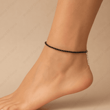 Black Spinel Anklet - WorldOfOorja