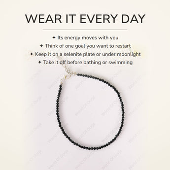 How to wear your Black Spinel Anklet