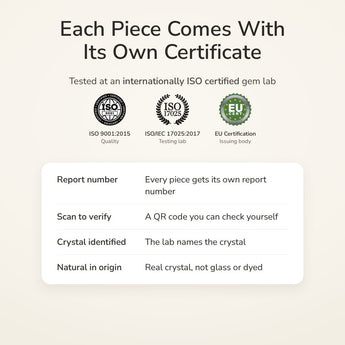 Black Tourmaline Cylinder Bracelet lab certificate – tested at an ISO certified gem lab