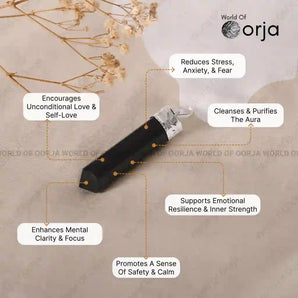 Black Tourmaline Pencil Pendant - WorldOfOorja