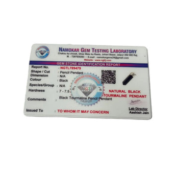 Black Tourmaline Pencil Pendant - WorldOfOorja