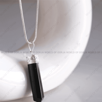Black Tourmaline Pencil Pendant - WorldOfOorja