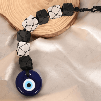 Black Tourmaline & Selenite Cubes Hanging - WorldOfOorja