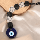 Black Tourmaline & Selenite Cubes Hanging - WorldOfOorja