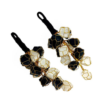 Black Tourmaline & Selenite Hanging (Small) - WorldOfOorja