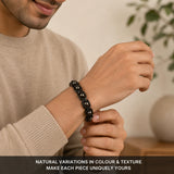 Black Metal Raw Pyrite Bracelet – image 4