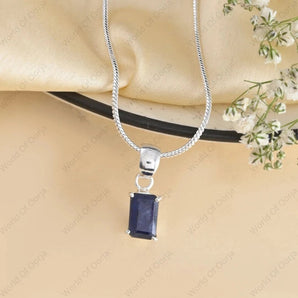 Blue Sapphire (neelam) Pendant - WorldOfOorja