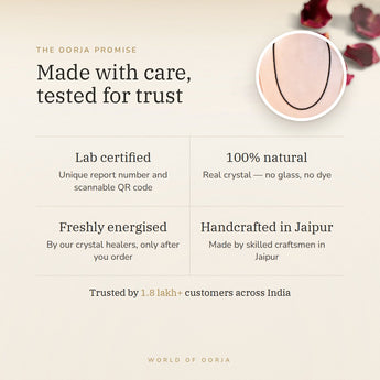 The Oorja promise – Black Spinel Necklace, certified and energised after you order
