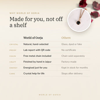 Why World of Oorja – Black Obsidian Pendant made for you, finished by hand in Jaipur