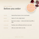 Rose Quartz Necklace – good to know before you order: what is in the box, energised after order