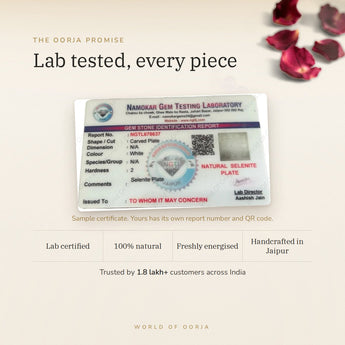 Selenite Charging Plate (Shree Yantra) certificate – The Oorja promise