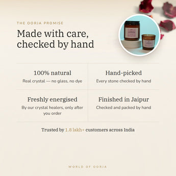 The Oorja promise – Rose Quartz Crystal Candle