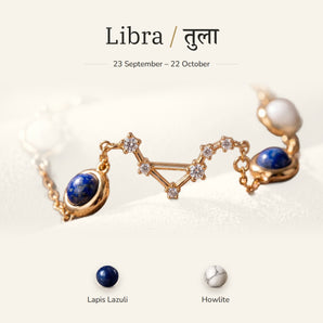 Libra zodiac constellation bracelet for women – gold