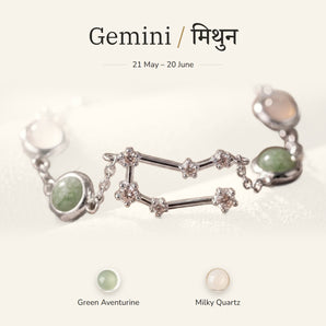 Gemini zodiac constellation bracelet for women – silver