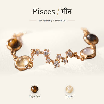Pisces zodiac constellation bracelet for women – gold