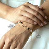 Wearing the Scorpio constellation bracelet – gold