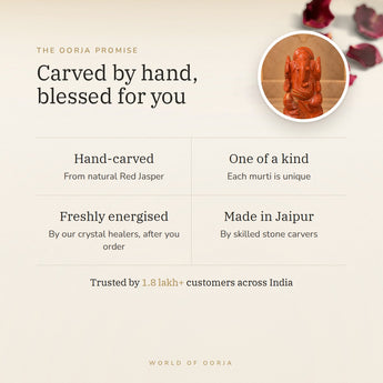 The Oorja promise – Red Jasper Ganesh Ji Murti (282 g)