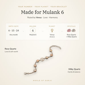 Made for Mulank 6 – birth dates, ruling planet Venus and crystals Rose Quartz and Milky Quartz