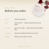 Rose Quartz Studs – good to know before you order: what is in the box, energised after order