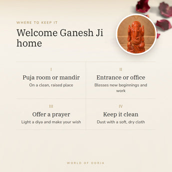 Red Jasper Ganesh Ji Murti (282 g) – welcome ganesh ji home, how to use and where to keep it